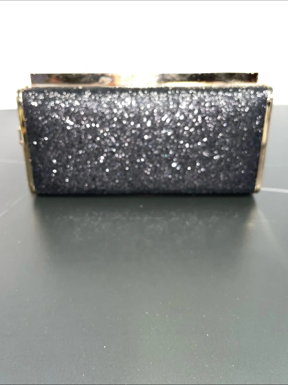 GOLD TONE AND GLITTER EVENING CLUTCH FTL-08-228